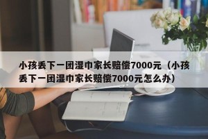 小孩丢下一团湿巾家长赔偿7000元（小孩丢下一团湿巾家长赔偿7000元怎么办）